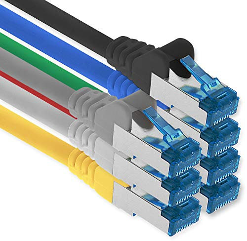 0.5m - CAT.6 - Cable de red Ethernet Gigabit Lan RJ45 CAT6 Cat6a 10Gbit/s - 7 - colores