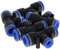 Lot de 5 raccords en T PEG10-8 en plastique à 3 voies avec connecteurs pneumatiques réduits de 10 mm à 8 mm - Bleu
