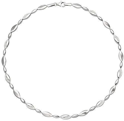 Jobo Damen-Halskette aus 925 Sterling Silber mit 108 Zirkonia 45 cm