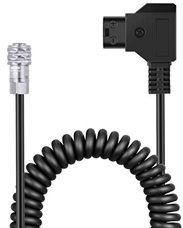 NEEWER D-Tap auf BMPCC Stromkabel aufgerollt 4K/6K kompatibel mit Blackmagic Pocket Cinema Kamera 4K/6K Gold Mount V Mount Akku Weipu 2-polig weiblich auf P Tap, 40,64-127 cm Länge