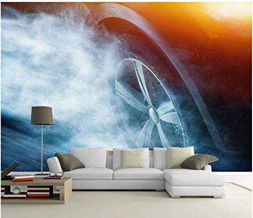 Wesmilewallpaper Papier Peint 3D Intissé Murales Gros Plan De Roue De Voiture De Sport Créatif Papier Peint Panoramique Tapisserie Peinture Poster Photo 400x280cm