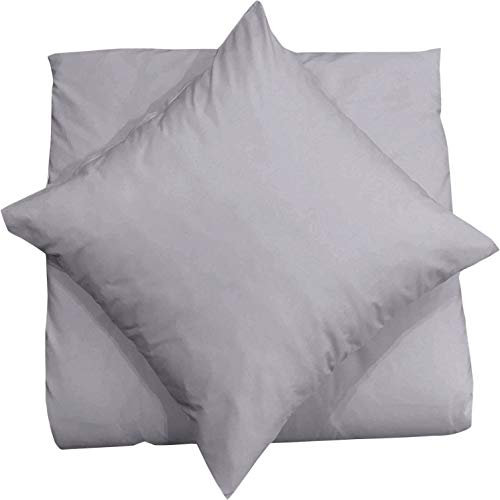 Mixibaby Kissenbezug 40X40 2er Set Dekokissen Kissenhülle Kissen Bezug 100% Baumwolle, Farbe:Silber