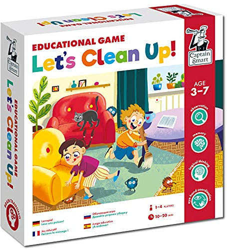 Captain Smart Lernspiel Brettspiel Kinder Ab 3 Jahre Puzzle Karten 1 Bis 4 Spieler Lass Uns Putzen Lernspielzeug Jungen Mädchen Familienspiel