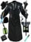 Absolute Vibe Pest Arzt Kostüm Umhang Robe Halloween Requisiten Mittelalter Mönch Priester Renaissance Cosplay, Schwarz, XXL