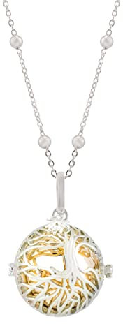 Eguzkilore Grelot d'anges Arbre de vie Boule dorée Motif cadeaux originaux pour femme enceinte Première Chaîne réglable 90 cm Boule sonore harmonieuse