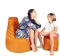 PATCH HOME Patchhome Gamer Kissen Lounge Kissen Sitzsack Sessel Sitzkissen Bean Bag + Würfel/Hocker mit Reißverschluss bereits befüllt (Orange, XXL - Ø80cm Sessel + 35x35cm Würfel)