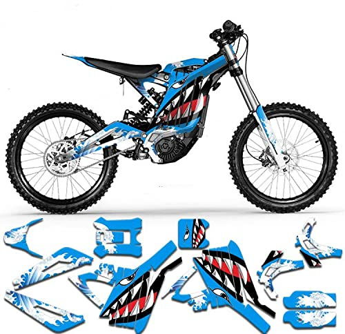 MXP Graphics Custom Aufkleber-Set für Sur-Ron Light Bee X Light Bee S Geländemotorrad Dirt Bike (Blau, Light Bee X (KKE mit Stoßdämpfung)