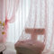 Sutuo Home Rosa Spitzenvorhänge, 213 cm lang, 2 Paneele, Rouge, durchscheinend, Landhausstil, Retro-Blumen, Vintage-Voile, Fensterbehandlung für Mädchenzimmer/Wohnzimmer/Alte Welt, Dekor,