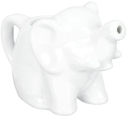 Ceramic Milk Pitcher Elephant Creamer Jug Milk Kettle: Kitchen Mini Creamer with Handle Elephant with Handle Animal Shaped Sauce Cup Coffee Pitcher Dispenser