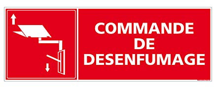 Signalétique.biz - Panneau Commande de Désenfumage - Signalisation Incendie - 210 x 75 mm - Adhésif