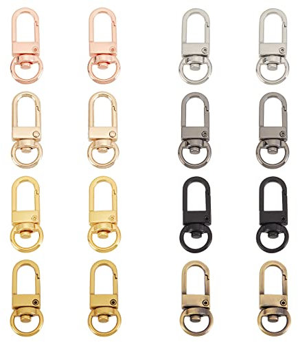 PandaHall Schlüsselanhänger Clips 16 Stück Drehverschlüsse Karabinerverschlüsse Zinklegierung Schlüsselband Karabinerhaken Federverschluss Für Zuhause Auto Schlüsselring Armband Geldbörse Kette Charme