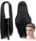 Damen Lange Schwarz Perücke 75cm Schwarz Gerade Perücke Cosplay Perücke Halloween Synthetische Perücken mit Haarnetz für Halloween Tägliche Karneval Fasching Cosplay Party