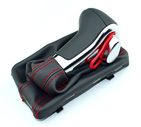 Gjsgjy Für A&UDI A6 C6 A3 8P A4 B8 A5 Q5 2009-2014 4G1 713 139 R Auto Automatikgetriebe Schaltknauf Schalthebel Mit Ledermanschette (Color : Red line Gray)
