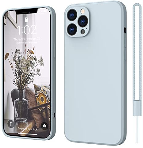 ElestBela für iPhone 12 Pro Hülle, Handyhülle für iPhone 12 Pro Ultra Dünn Slim mit Microfiber, Kratzfeste Rundumschutz Case Schutzhülle Hülle Mint Blau
