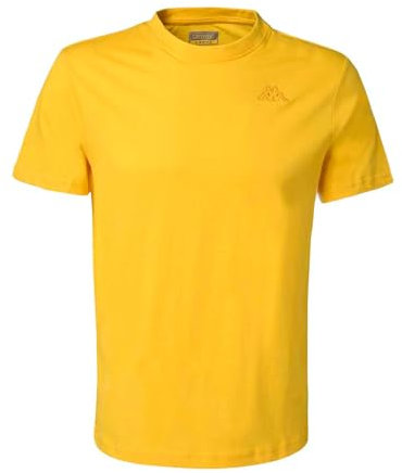 Kappa Herren Cafers Slim Tee Bequemes und stilvolles technisches T-Shirt, Gelb/Goldene Stange, XXL