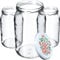 KADAX Bocaux en verre de 900 ml, Pots de Conservation avec Couvercles Hermétiques pour Conserver les Confitures et Cornichons (Folklore, Lot de 8)