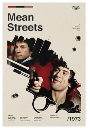 ZOLULA Mean Streets Midcentury moderner Druck auf Leinwand, Poster, Wandkunst, Dekordruck, Bild Gemälde für Wohnzimmer, Schlafzimmer, Dekoration, ungerahmt, 50 x 75 cm