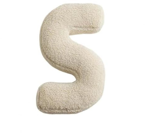 Fouriding Plüsch-Buchstaben-Wurfkissen, 26 englische Alphabet-Überwurfkissen für Kinderzimmer, Wohnzimmer, Sofa, Couch, dekorative Kissen, Auto-Dekorationskissen (S)