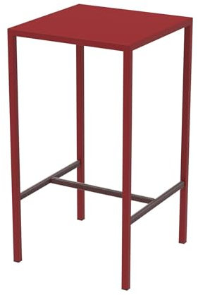 Mondo Viro Moderner Gartentisch aus lackiertem Metall Seaside, Höhe 110 cm (mittelgroß, 75 x 75 cm, 110 h, rot)