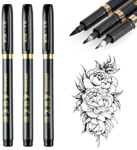 SAVOSWEET 3 Stück Japanischer Stift, Japanische Stifte Teechinesische Japanische Kalligraphie Shodo Pinsel Tinten Feder Schreibens Zeichnungs Fertigkeit