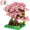 Boyorc Cherry Blossom Tree House Building Blocks Set, 1000+ PCS Artificial Bonsai Tree Kit, Nano Plant Flowers Building Blocks Sets for Teenagers,Gift for Children and Adults