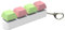 Fidget Toys Keyboard, 4 Button Fidget Keyboard Keychain Stress Relief Toys for Adults Kids, Funny Finger Keyboard Keychain Fidget Toys, Mechanical Keyboard Stress Relief Toy Without Lights(Green pink)