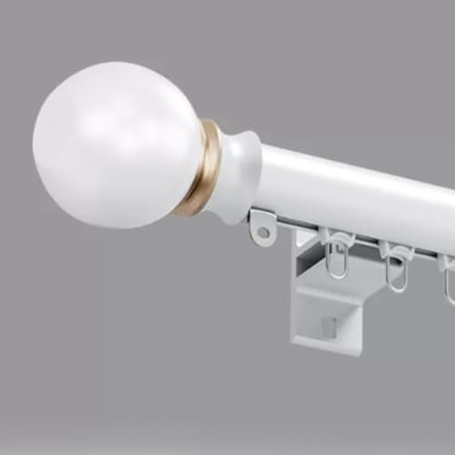 NILZA Vorhangschiene Wandmontage Gardinenstange Mit Rolle, 300 400cm Gardinen Schienensystem Hochleistungs Vorhangschienen Für Vorhänge, Erkerfenster, Raumteiler (Color : White, Size : 4.0m/13.1ft)