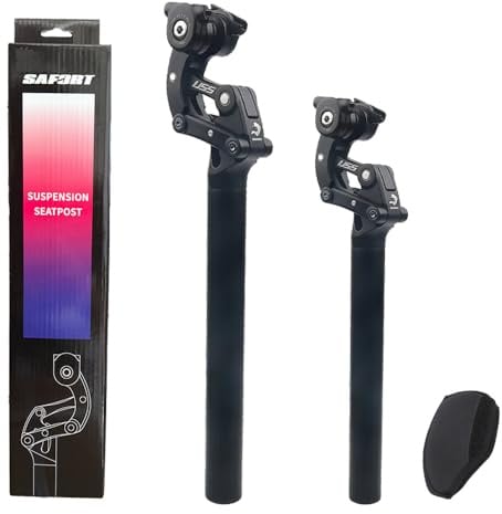 SAFORTBikes Federsattelstütze für E-Bike und schwere Fahrer (31,8 x 365 mm – 27,2 mm Pfosten + 27,2 bis 31,8 mm Unterlegscheibe)