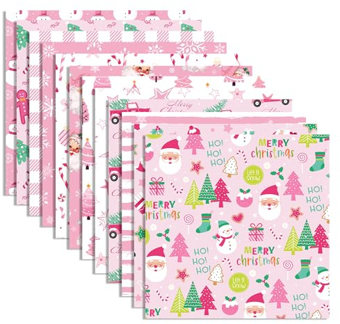 24 Blatt Rosa Weihnachten Muster Scrapbook Papier,12 Designs Scrapbook Craft Paper, 12x12Inch Karte Herstellung Scrapbooking DIY Hintergrundpapier Origami Papier Weihnachten