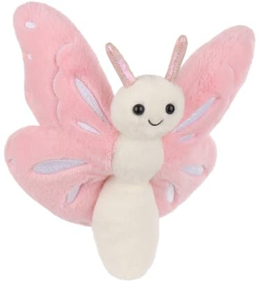 Apricot Lamb Rosa Schmetterling Insekt Plüschtiere für Kinder, weiche niedliche Kuscheltier für Baby Mädchen und Jungen, Flauschige Rosa Schmetterling Rosa 19 cm