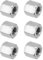 PATIKIL M6 x 1-Pitch Dado Esagonale Lungo Acciaio Inossidabile 304, 6Pz 10mm/ 0.4 L Dadi di Accoppiamento Dado a Barra Lunga Intera Connettore per Barra Filettata, Tono Argento