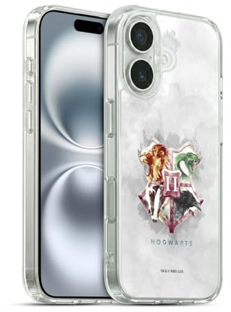 Head Case Designs Officially Licensed Harry Potter Hogwarts Deathly Hallows XVI Gel Case [Military Grade Protection] Compatible with Apple iPhone 16 and Compatible with MagSafe