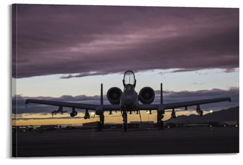 GLMHOK Poster A-10 Thunderbolt II Kampfflugzeug, dekoratives Gemälde, Leinwand, 60 x 90 cm