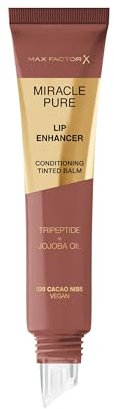 Max Factor Miracle Pure Lip Enhancer, feuchtigkeitsspendender Lipgloss, verjüngende Formel mit Jojobaöl und Tripeptid, glossy Finish, Fb. 020 Cacao Nibs