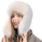Mütze Damen Integrierter Ohrenwärmer Winddichte Mütze Schal 2 In 1 Strickmütze Schals mit Fleecefutter Wintermütze Winterschal Warm Cap Damenschal Teenager Mädchen Hut Strickschal Geschenk Frauen