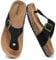 zaxunai Zehentrenner Damen Herren Rutschfest Sommer Sandalen Kork Fußbett Pantoletten,Bequeme Leichte Leder Flip Flops Badelatschen Unisex-Erwachsene