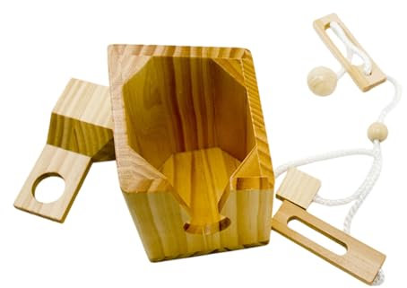 Wooden Wine Bottle Rings Lock Puzzle Toy For Adult Party Gathering For Club Cafes And Home Decoration