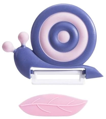 Fjquamitix Vegetable Peeler Snail Shape Design with Ceramic Blade Non-Slip Handle, Kitchen Tool for Children Fruit Peeling (Purple)