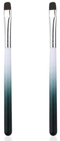 lasuroa 2pcs Nail Clean Up Brush, Professional Painting Brush for Nail Design with Flat Head Gel Polish Remover Pen for Painting & Cleaning Mistake on Cuticles