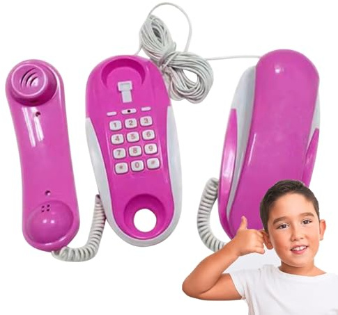 Générique Telefon für – Telefon zum Spielen mit echten Ringtönen – realistisches Handy mit Telefonkabel von 23 m, Gegensprechanlage für und Mädchen