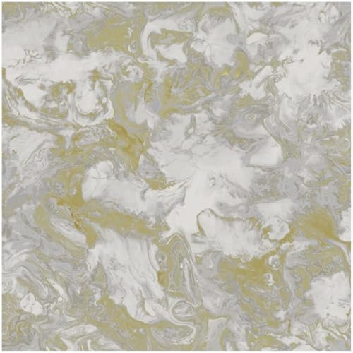 Metallic Glitter Liquid Marble Yellow Wallpaper - Washable Paste The Paper Textured - 10.05m x 53cm Roll - Feature Statement Wall - Contemporary Modern Versatile - Bedroom Living Room Lounge