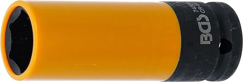 BGS 74559 | Kraft-Schoneinsatz | Innenvierkant 12,5 mm (1/2) | SW 19,5 mm | für beschädigte 19 mm Radmuttern | Länge 85 mm | Sechskant | für Ford B-Max, C-Max, Fiesta, Focus, Mondeo, Transit