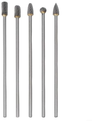 5 x Vollhartmetall-Rotationswerkzeuge, 100 mm lang, Einzelschnitt-Frässtifte für Metallbearbeitung, Holzbearbeitung und Schmuckprojekte