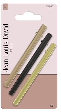 JEAN LOUIS DAVID - Lot de 3 Barrettes - Ultra Tendance - Coiffure Facile - Tous Types de Cheveux - Coloris Aléatoire