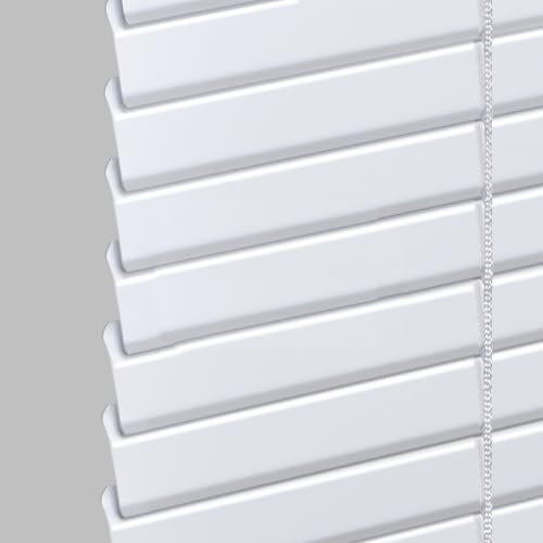 Persiana Veneciana De Aluminio Sin Perforar, Estor Veneciano con Láminas Metálicas Horizontales para Oficina Y Sala De Estar, Personalizada(White)