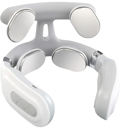 Appareil de massage électrique du cou avec impulsions, appareil de massage du cou et des épaules avec modes de chauffage, 6 massages, 16 niveaux de force réglables, 4 têtes de massage pour le bureau