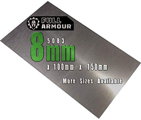 Placa de aluminio de 8mm (5083), 150mm x 100mm (15cm x 10cm)