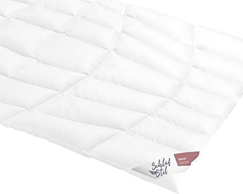 SCHLAFSTIL Eiderdaunenbettdecke D1000, Warm, 100% kanadische Eiderdaunen Größe 155x200