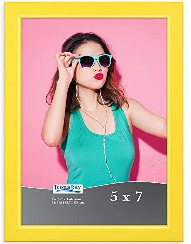 Icona Bay - Cadre photo jaune 12x18 cm - Cadre photo en bois massif de style scandinave - Collection Pizzazz