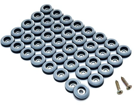 Möbelgleiter zum Anschrauben, PTFE (Teflon), Stuhlbeingleiter, für Teppich- und Hartholzoberflächen, bewegen Sie Ihre Möbel einfach und sicher, bester Bodenschutz, Grau, 40 Stück